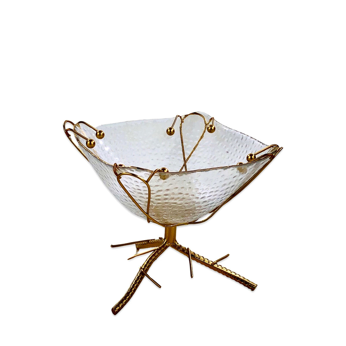 Denticle Design Square Glass Bowl