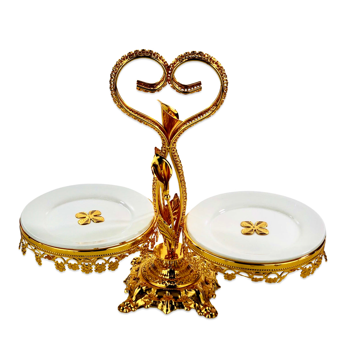 Morrocen Dessert Stand With Plates (Two Portion)