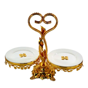 Morrocen Dessert Stand With Plates (Two Portion)