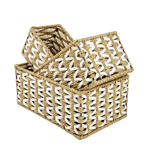 Rectangular Jute Towel Basket  (Set of 3)