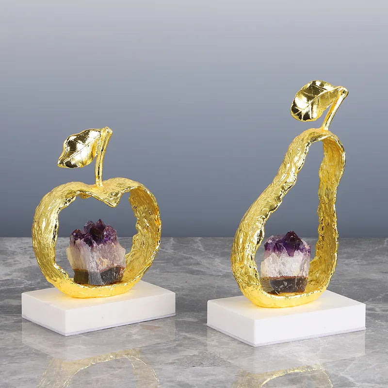 Modern Purple Stone Fruit Ornaments