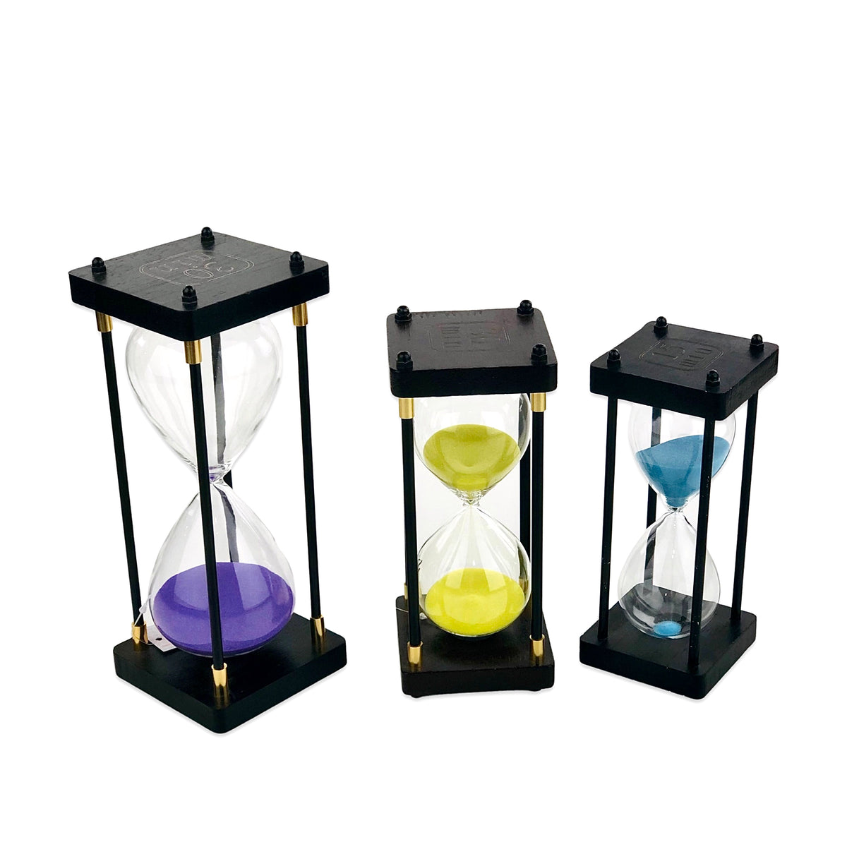 Square Wooden Hours Glass with Colorful Sand