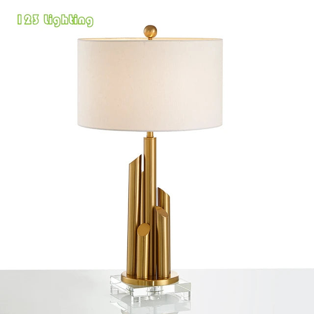 Modern Table Lamp With Metal Base  (Pair)