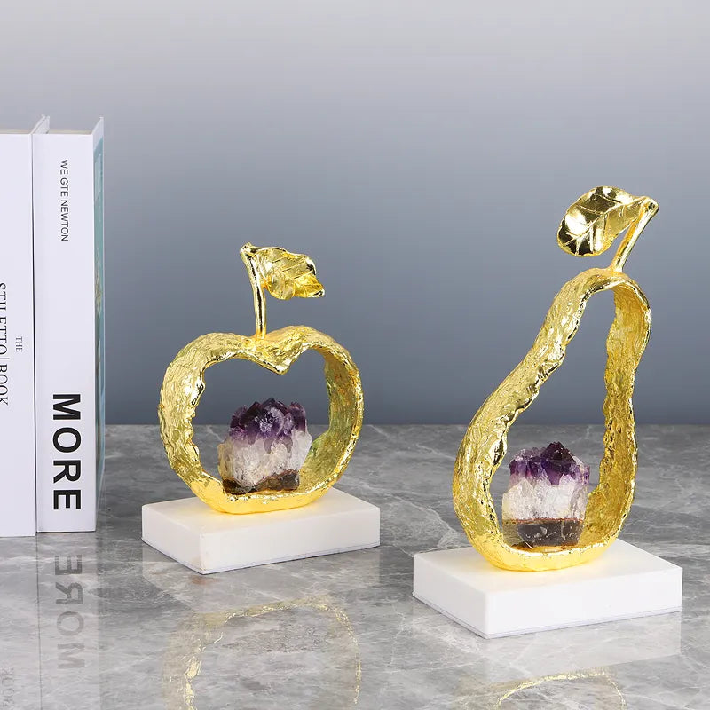Modern Purple Stone Fruit Ornaments