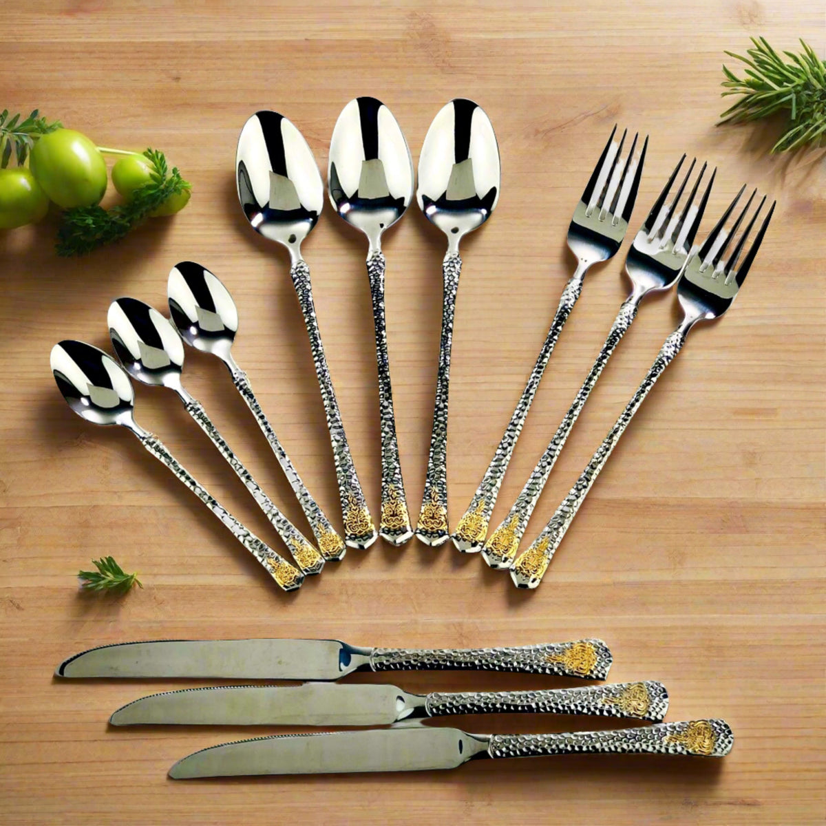 Premium Silver Cutlery Set (Set of 24)