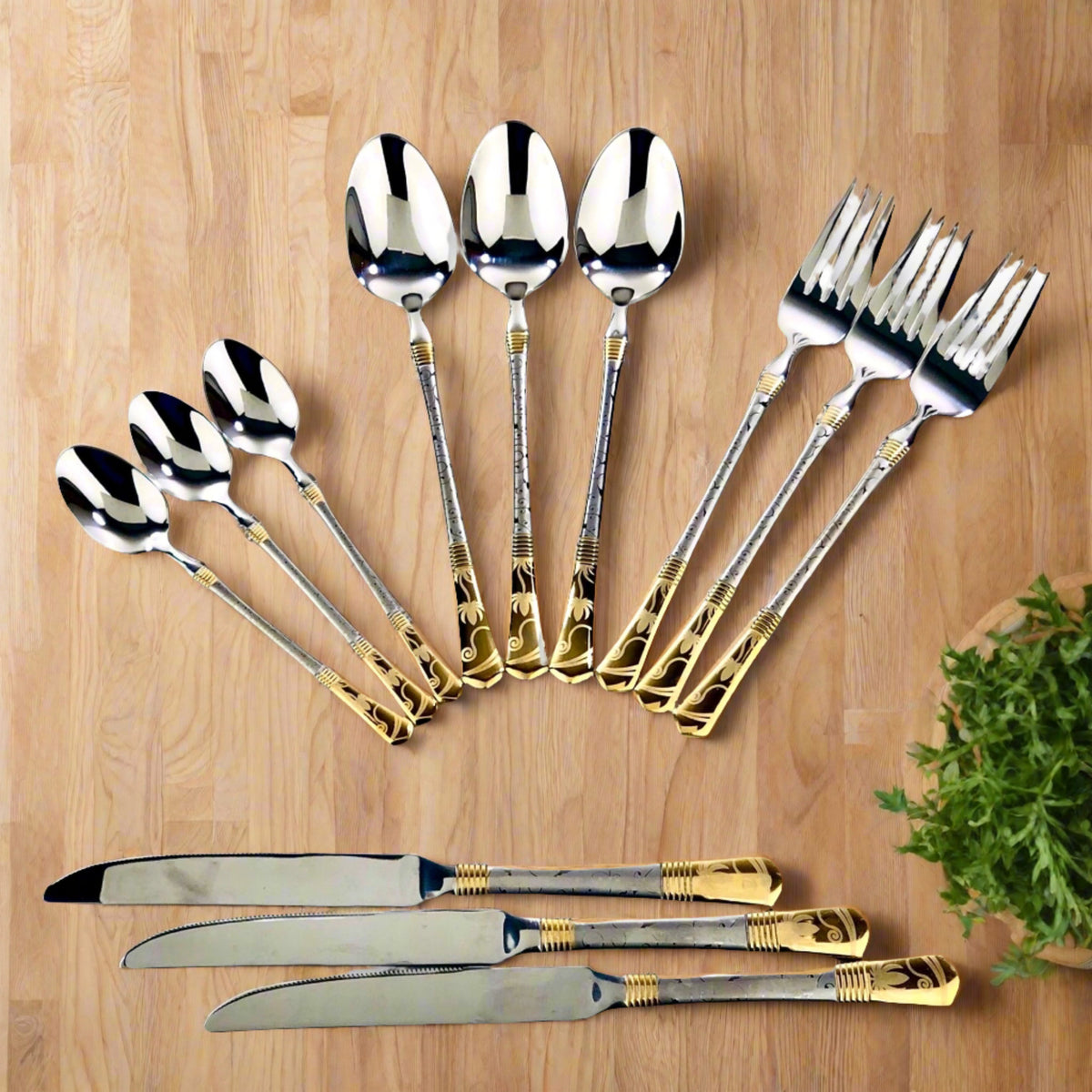 Premium Silver Cutlery Set (Set of 24)