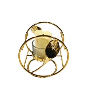 Metallic Golden Candle Holder