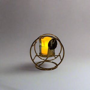 Metallic Golden Candle Holder