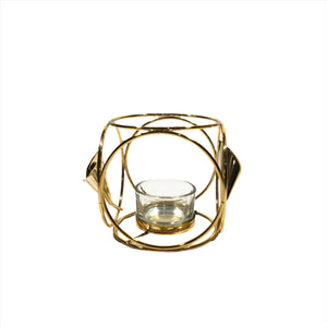 Circle Design Golden Candle Holder