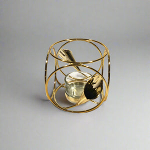 Circle Design Golden Candle Holder