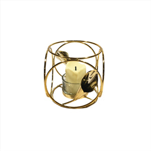 Circle Design Golden Candle Holder