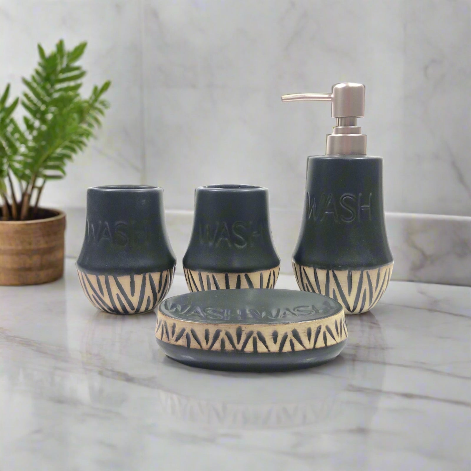 Black Cermaic Bath Set