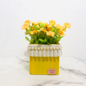 Yellow Basket Pot Planter