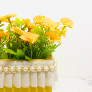 Yellow Basket Pot Planter