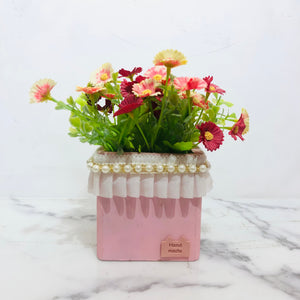 Pink Basket Pot Planter