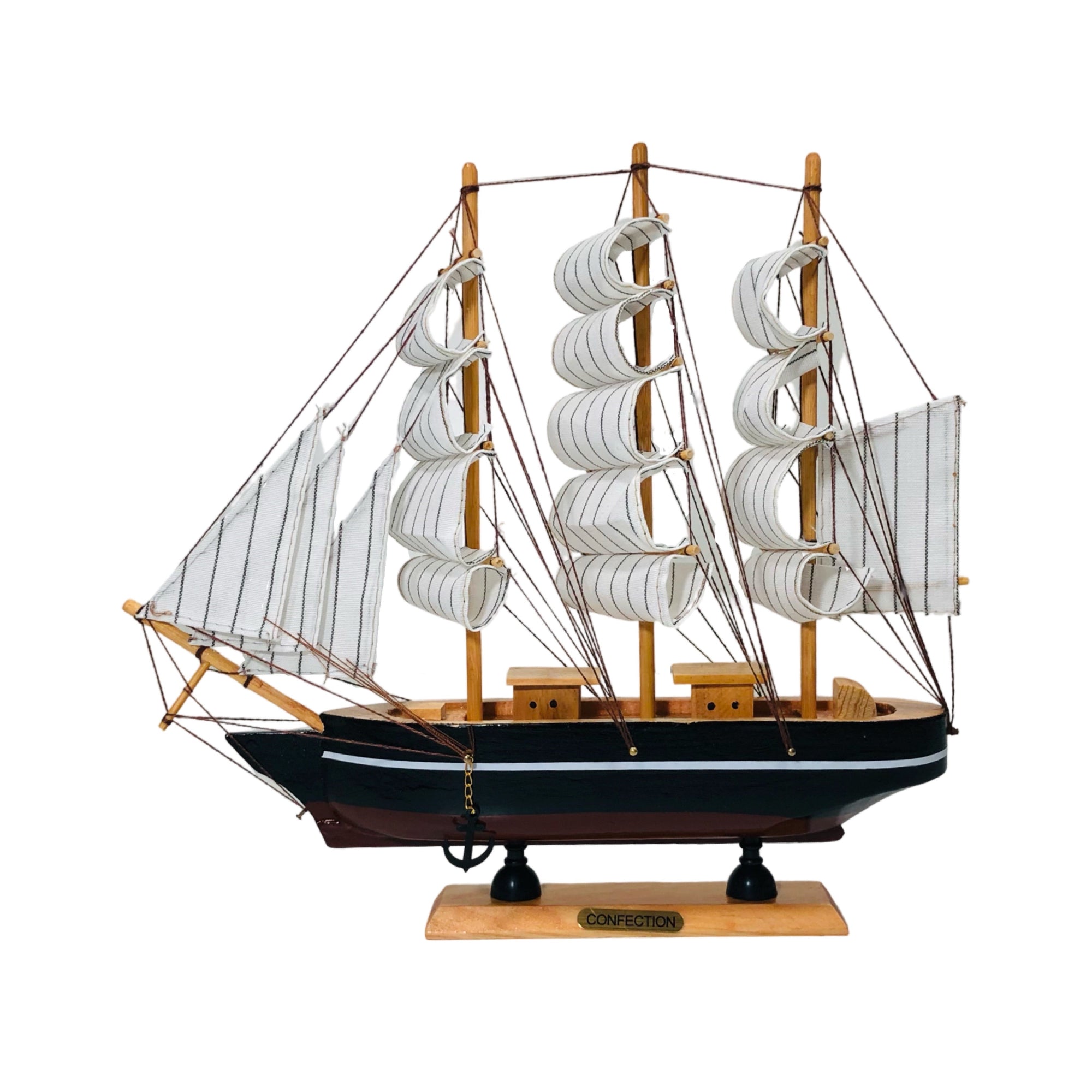 Passat Tall Ship Detailed Wooden Model (Black)