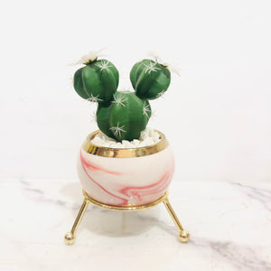 Cactus Pot Planter on Golden Stand