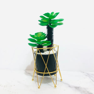 Golden Geometric Stand Palm Pot Planter