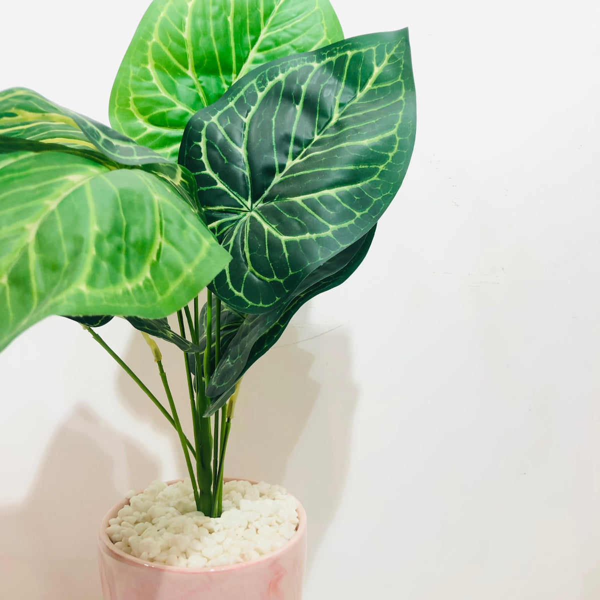 Palm Tree Pink Marble Pot Planter