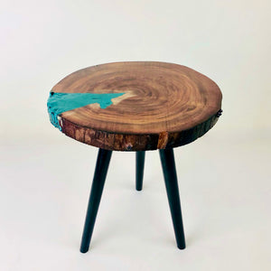 Cracked Round Tri Resin Art Coffee Table
