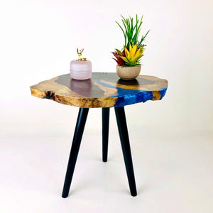 Tri Tone Oval Resin Art Coffee Table