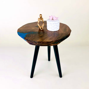 Dark round Resin Art Coffee Table