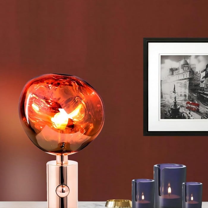 Bubble Shape Pink Table Lamp Pair