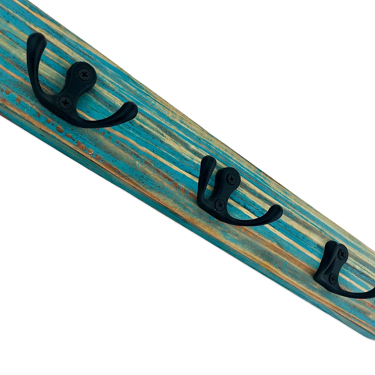 Wooden Texture Wall Key Holder (Ferozi)