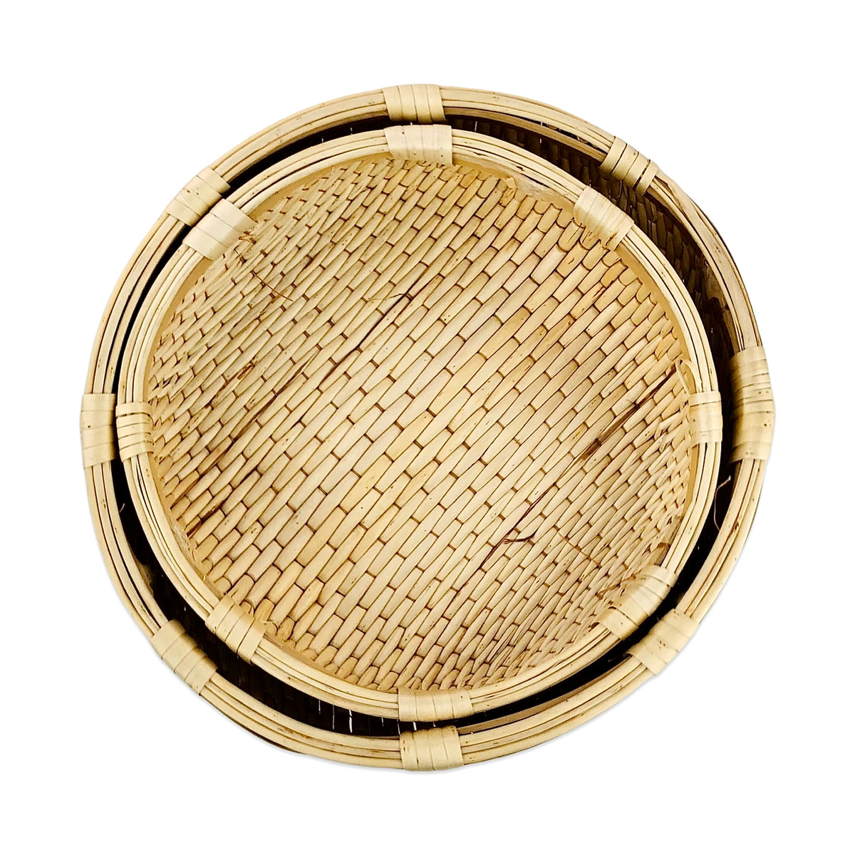 Multipurpose Round Bamboo Basket  (Set of 2)