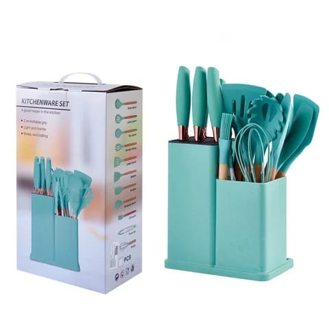 Colorful Kitchen Utensils Silicone 20 Piece (Green)