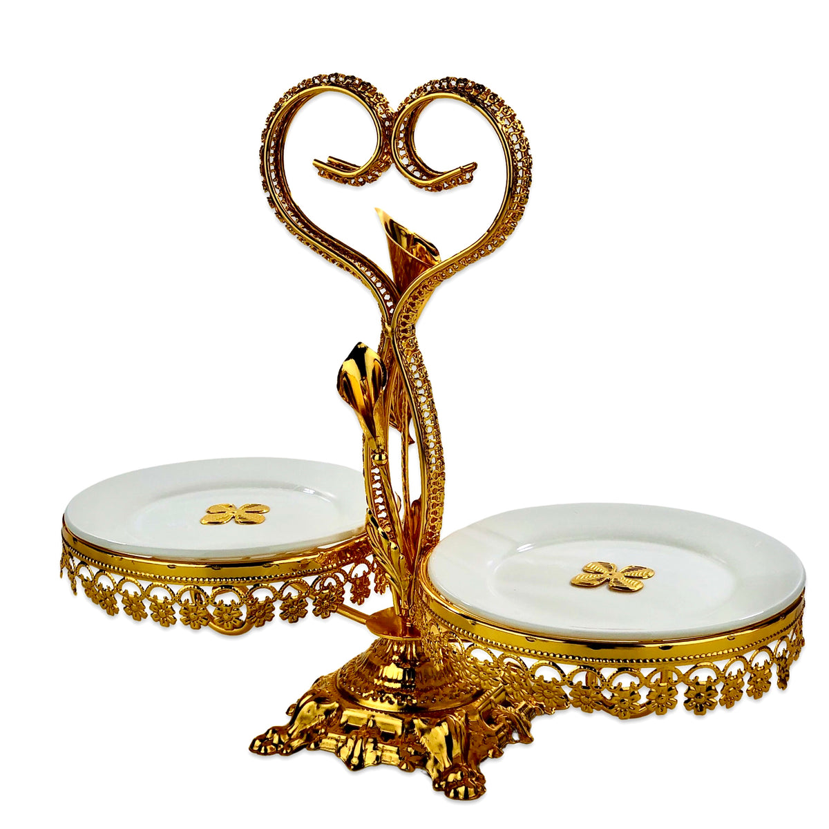 Morrocen Dessert Stand With Plates (Two Portion)