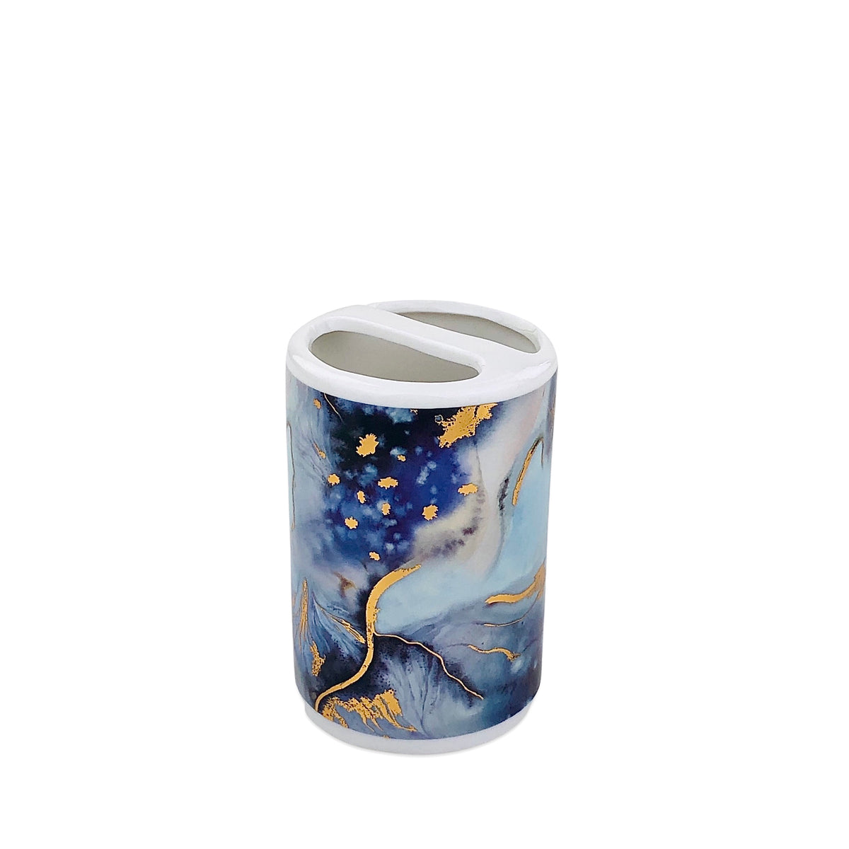 Abstract Blue Golden Bath Set