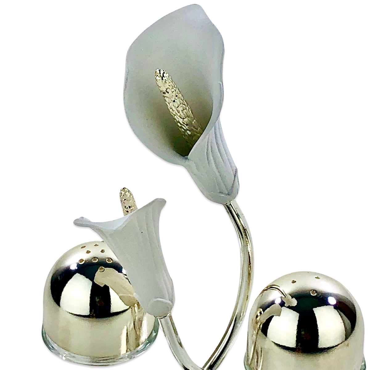 Sliver Spiral Flower Salt & Pepper Set