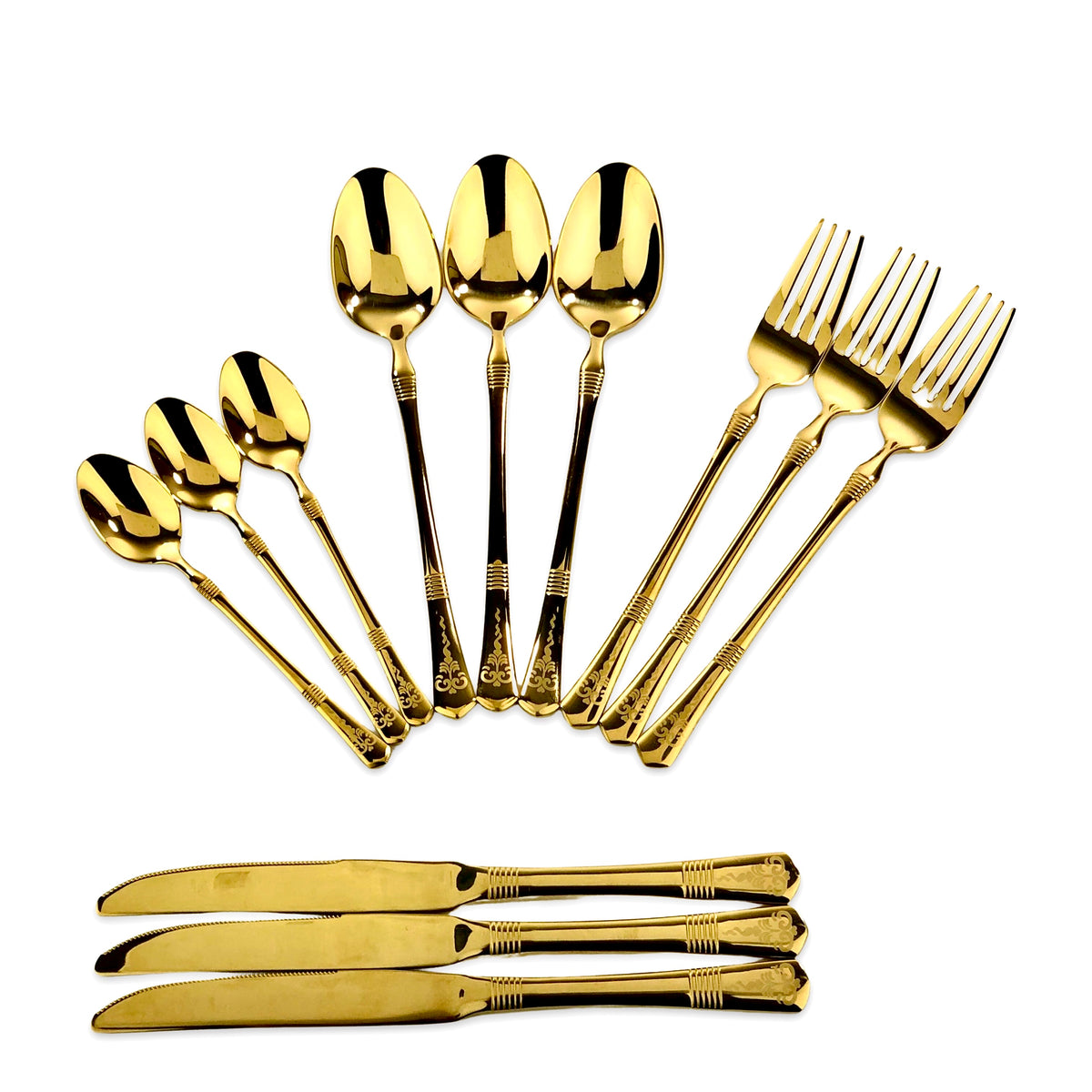 Premium Golden Cutlery Set (Set of 24)