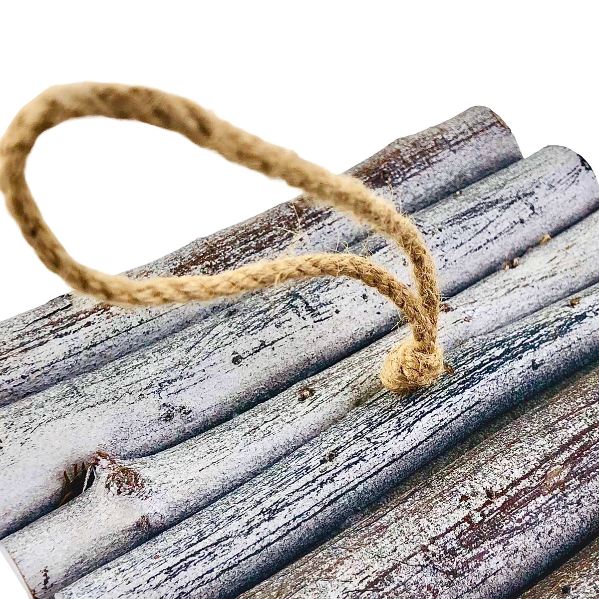 Gray Wood Square Shape Candle Holder