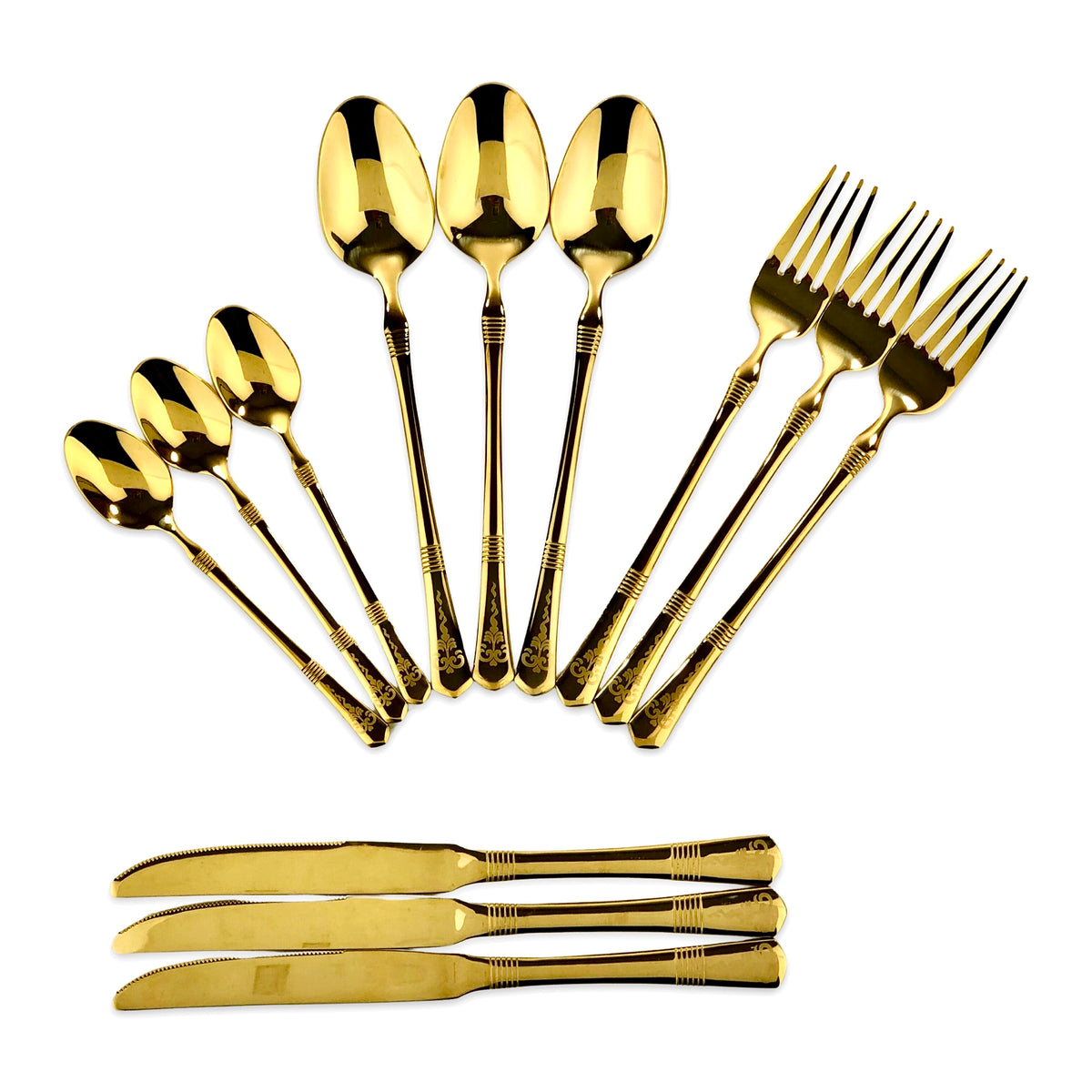 Premium Golden Cutlery Set (Set of 24)