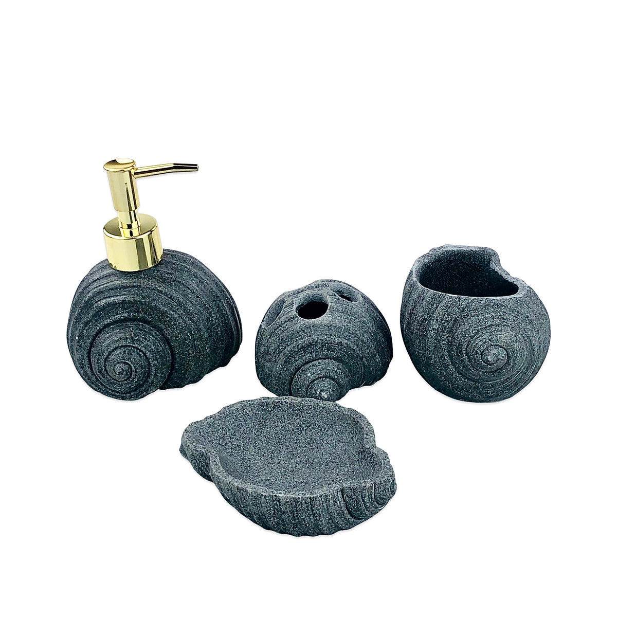 Sea-Shell Bathroom Set (Gray)