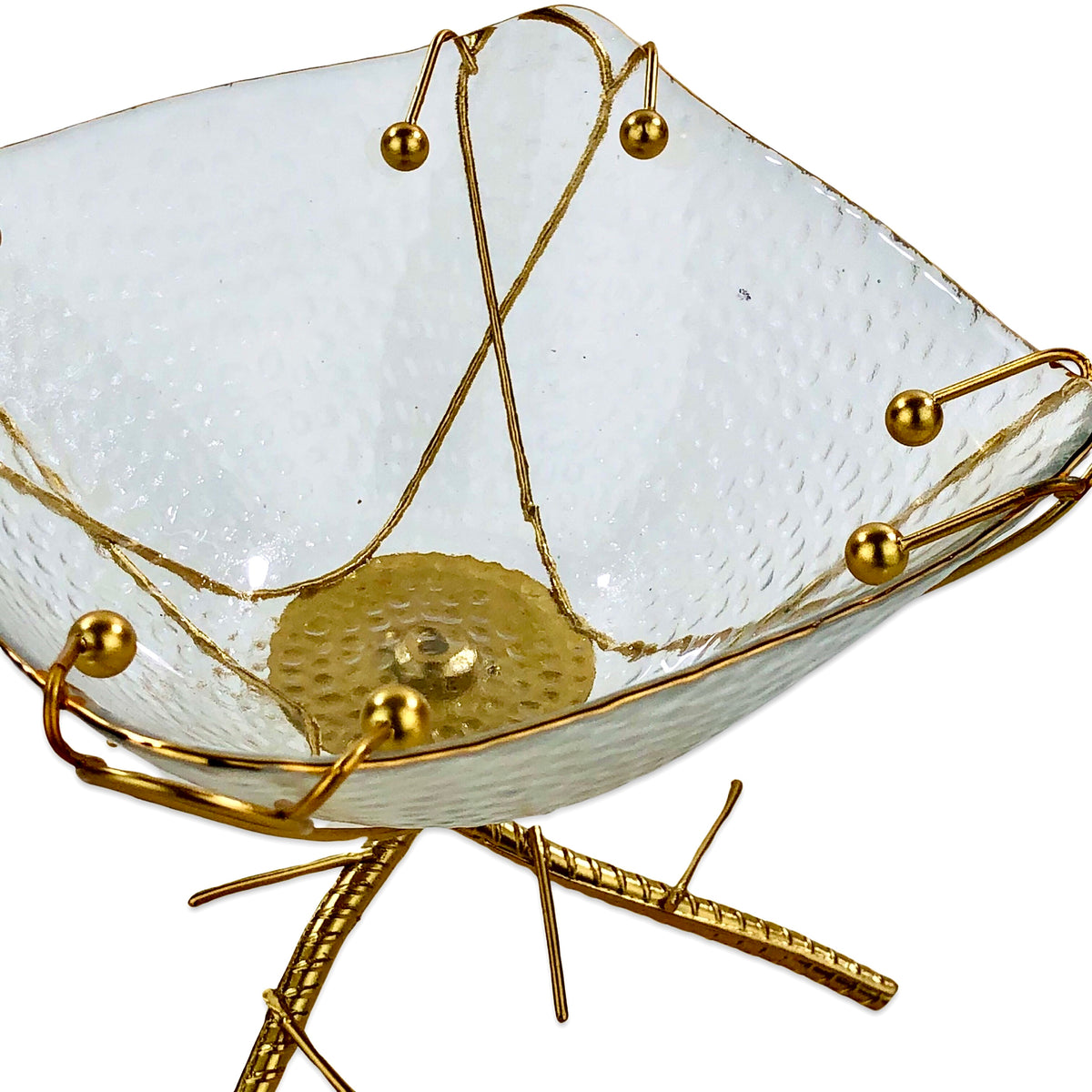 Denticle Design Square Glass Bowl