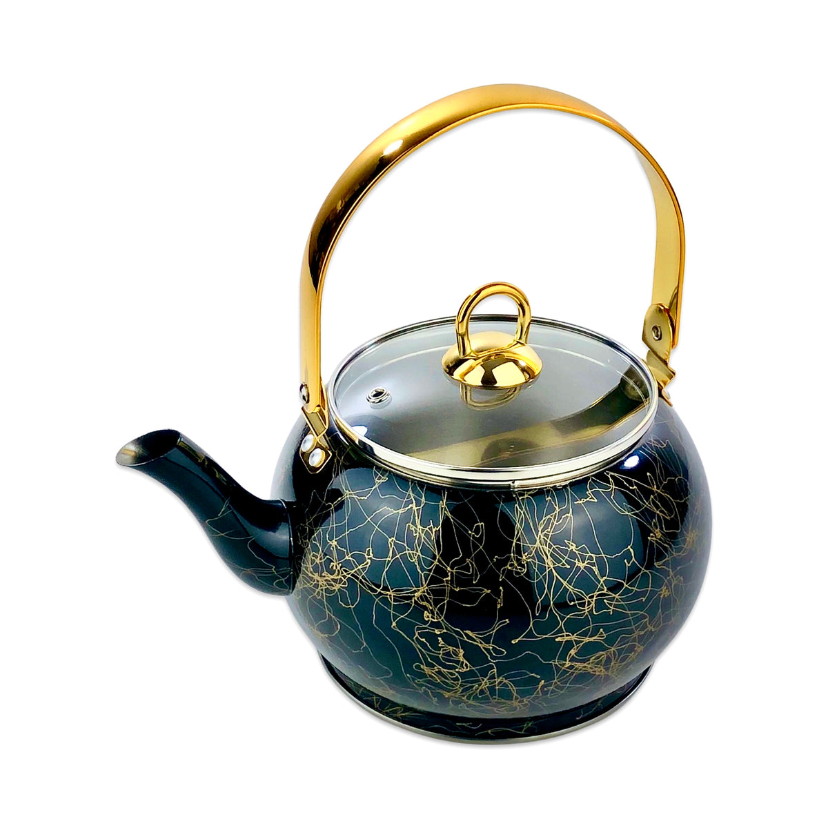 Black Tangled Lines Kettle