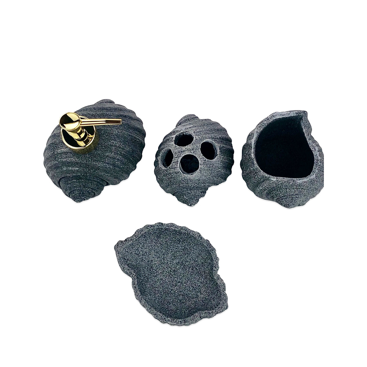 Sea-Shell Bathroom Set (Gray)