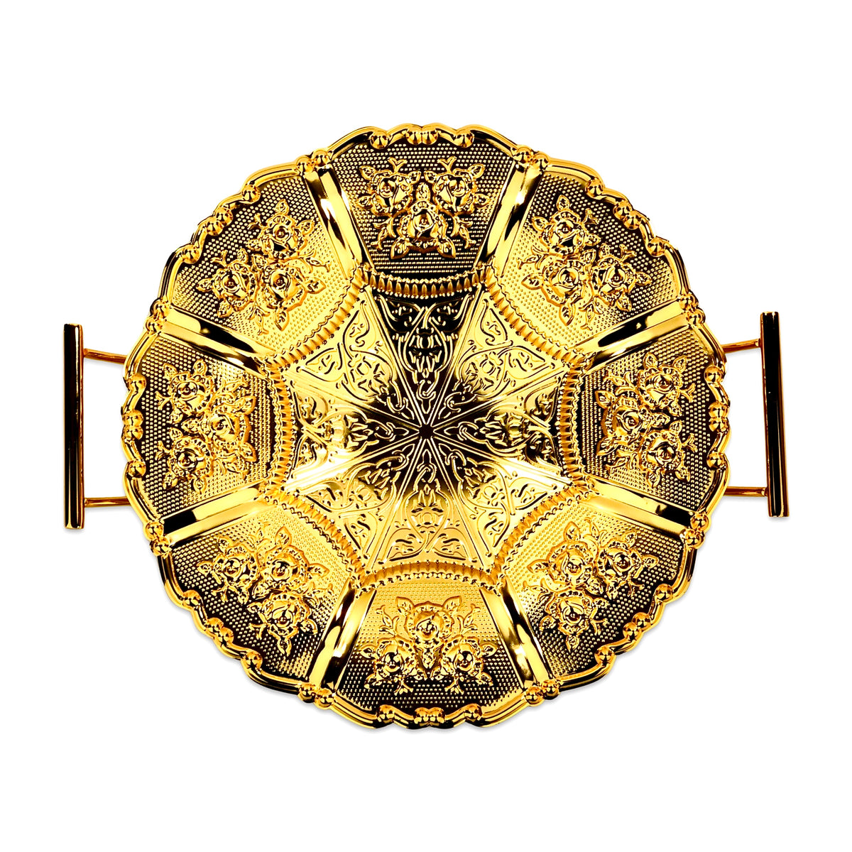 Flower Hammered Engraved Tray