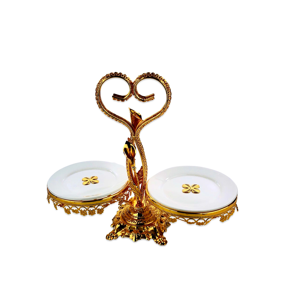 Morrocen Dessert Stand With Plates (Two Portion)