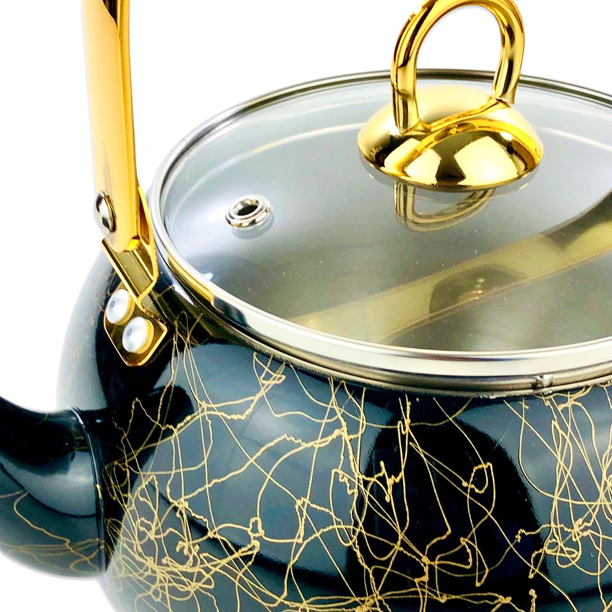 Black Tangled Lines Kettle