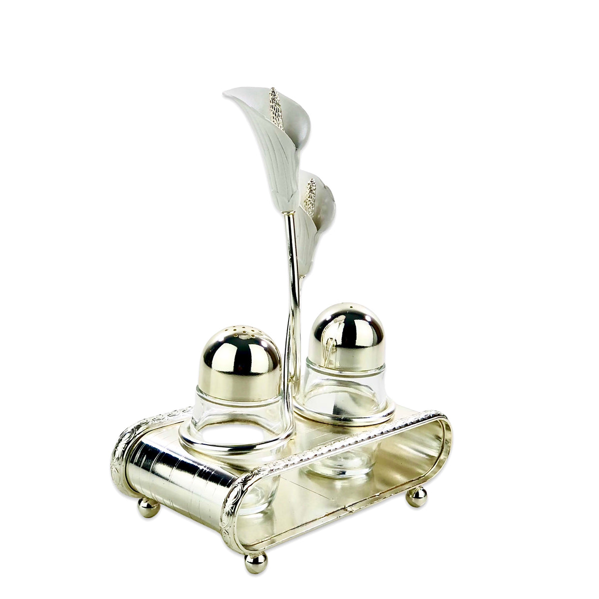 Sliver Flower Salt & Pepper Set