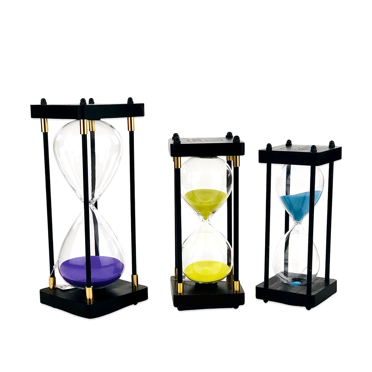 Square Wooden Hours Glass with Colorful Sand