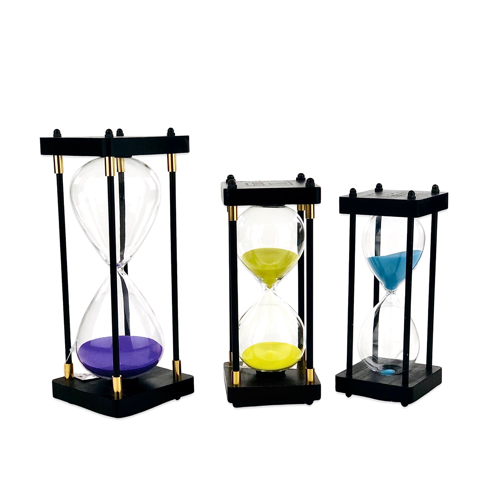 Square Wooden Hours Glass with Colorful Sand