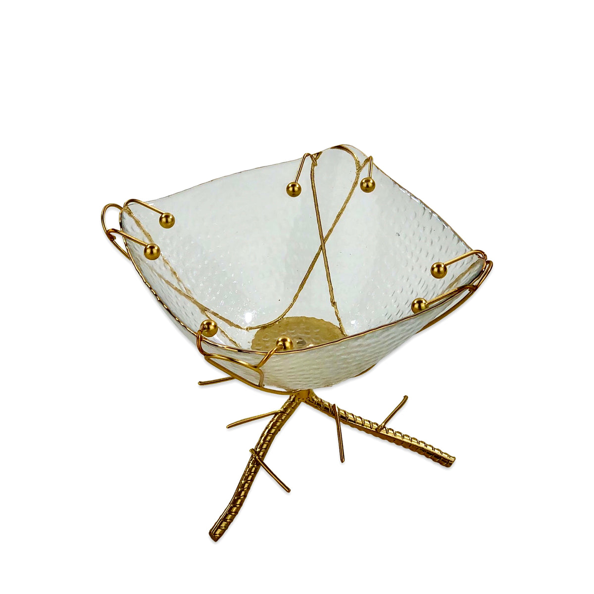 Denticle Design Square Glass Bowl