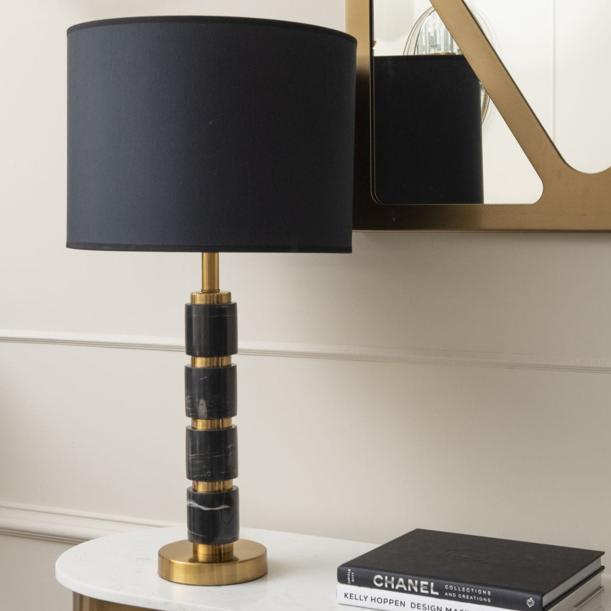 Black tower Marble Lamp (Pair)