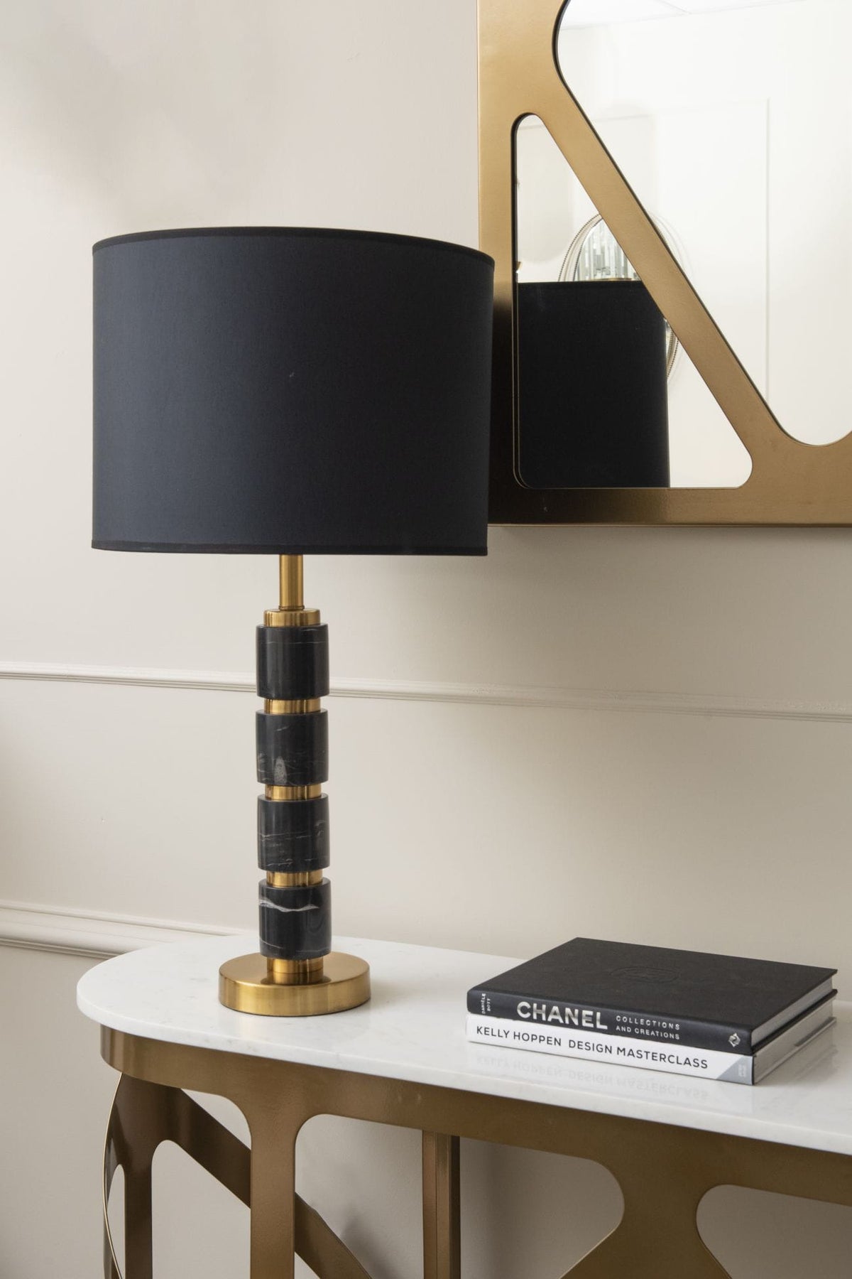 Black tower Marble Lamp (Pair)