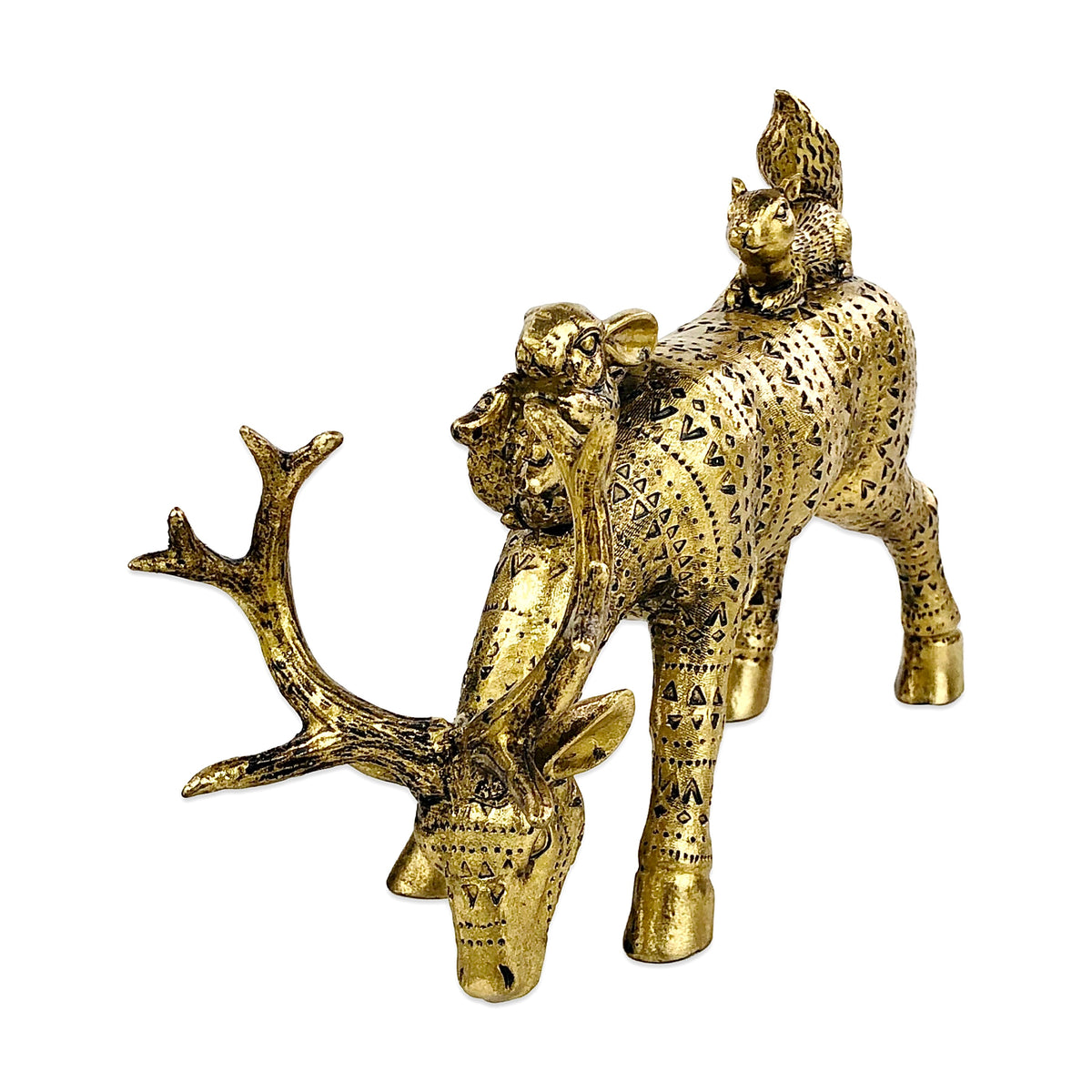 Deer Eating Grass Sculpture